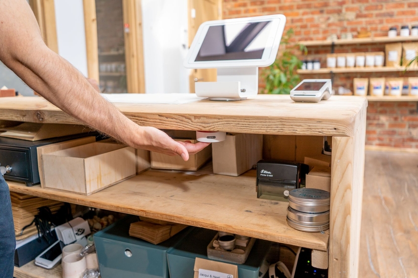 Verisure standalone panic button installed in a business