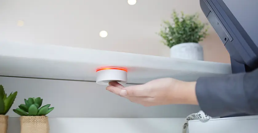 Verisure standalone panic button installed in a business