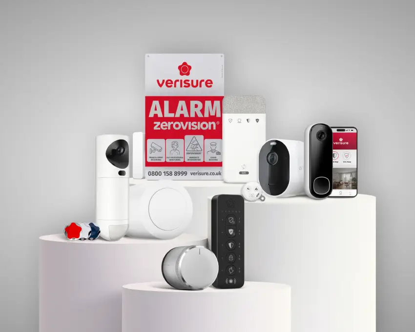 Home With Security System Showing Protected Windows And Doors