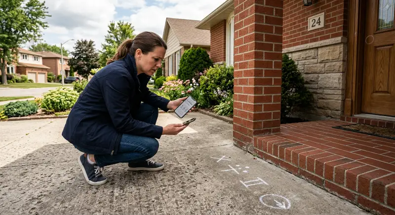 Burglar markings outside a house