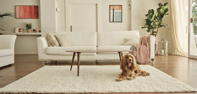 Dog sitting on rug GuardVision