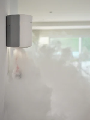 ZeroVision filling a room with non-toxic smoke to deter an intruder