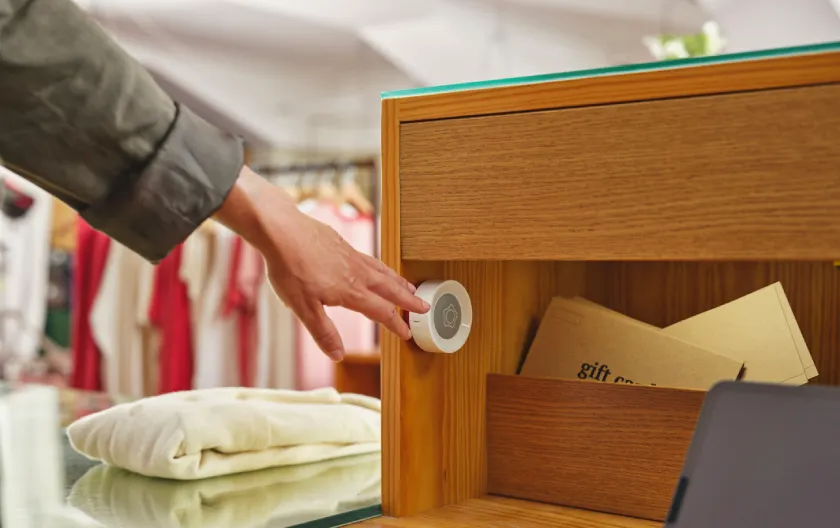 Verisure standalone panic button installed in a business