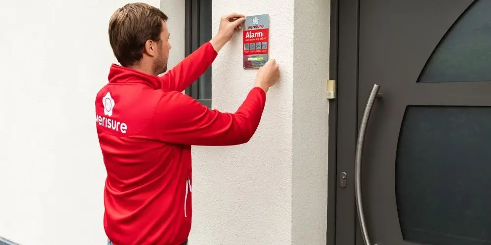 Verisure deterrent sign on a house